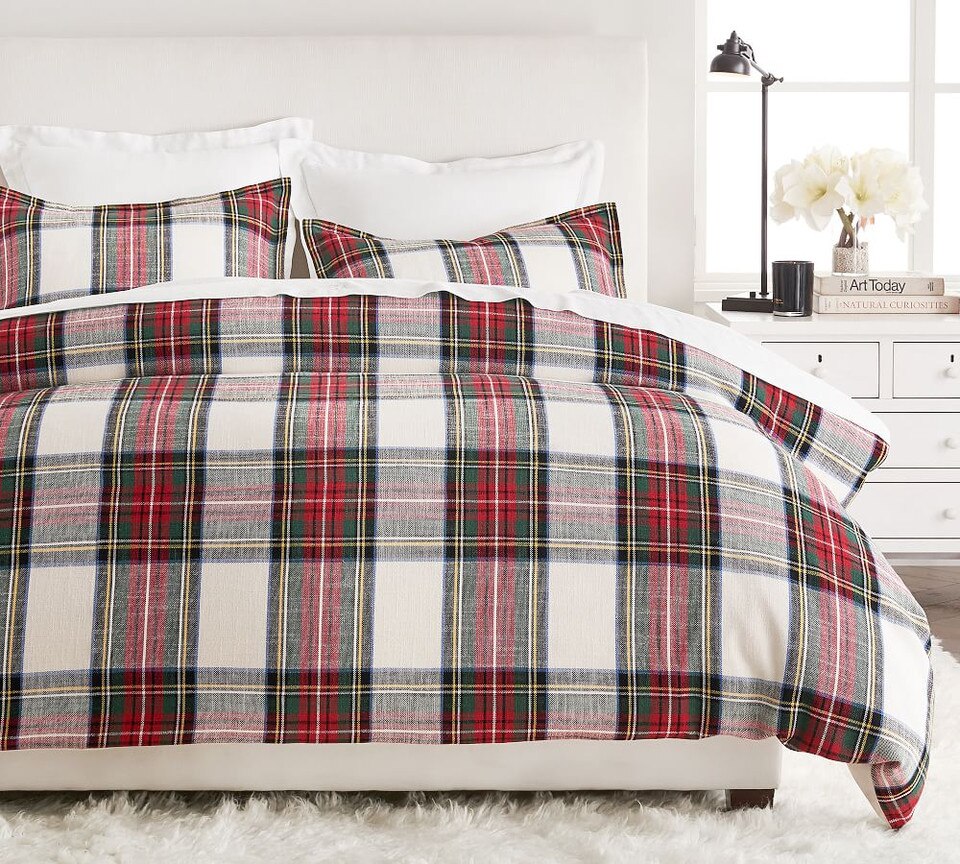 Stewart Plaid Cotton Duvet Cover & Shams